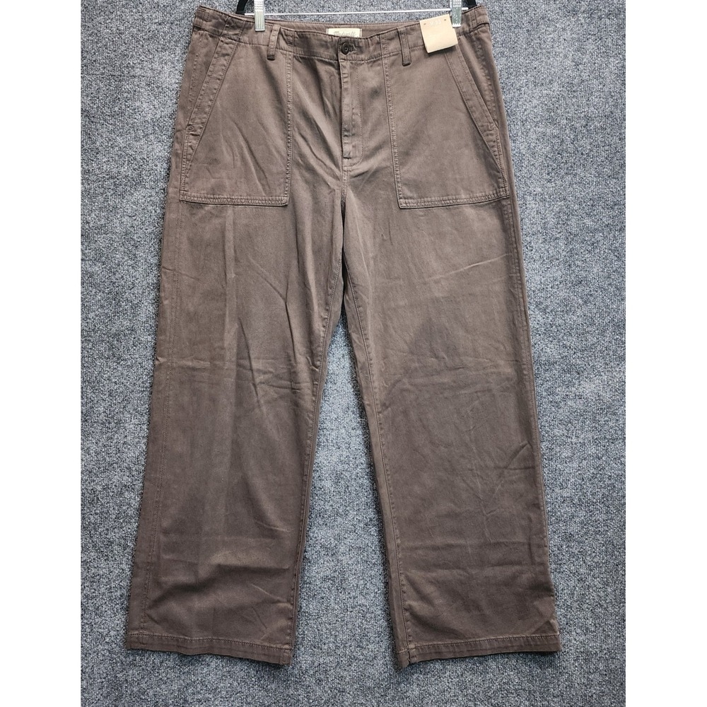 NWT Madewell Low-Slung Baggy‎ Utility Pants Cotton Lyocell Wide Leg Brown W33